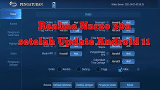 Realme Narzo 30a setelah update Android bisa ultra mobile legend