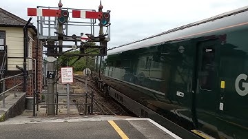 UK Trains.  A GWR Class 802 IET and semaphore signals on the Newquay branch line.