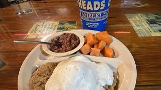 Huge Chicken Fried Steak. Lambert’s Cafe Missouri and Alabama. 