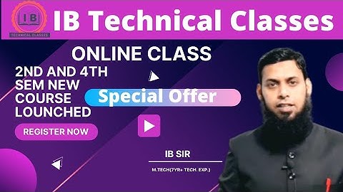 Online Class Information| 🔥Special Offer |  4th & 2nd Sem New Online Batch☎7488349472 | IB Technical