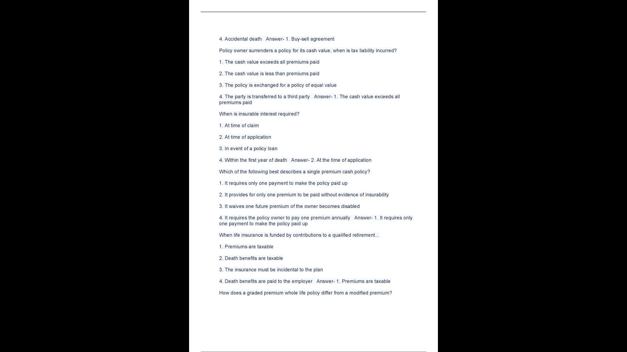 Michigan life insurance state exam answer key 2024 Updates with complete solution