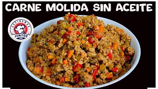 Carne molida con vegetales sin grasa. Comida Saludable