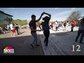 Man and nina pantileeva salsa dancing at respublika days xii open air monday 02052022