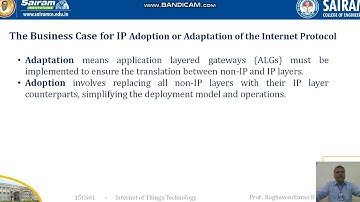 Lecture Video 15CS81 Module 3 IP as the IOT Nw Layer  Part3 RB