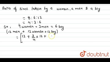 "The work done by a woman in 8 hours is equal to  the work done by a man in 6 hours