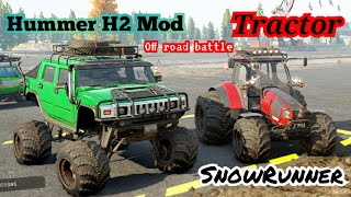 Tractor vs Hummer H2 Mod | SnowRunner Off road battle Tractor vs Hummer H2 Mod | SnowRunner Off road battle