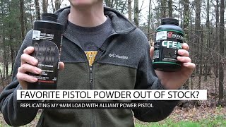Favorite Pistol Powder Out of Stock? Replicating my 9mm load with a different powder.