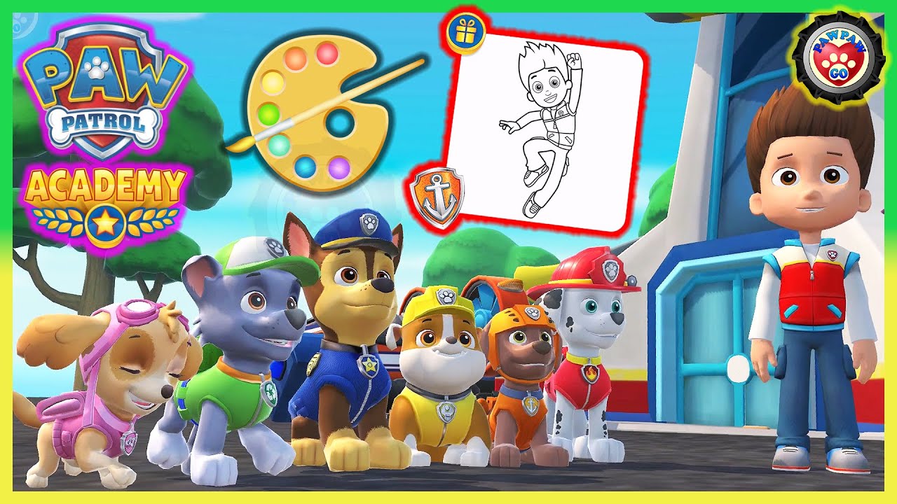 Paw Patrol Academy - New Update Zuma's Gift & Learning English 汪汪隊立大功學院 - 解鎖路馬的新繪圖