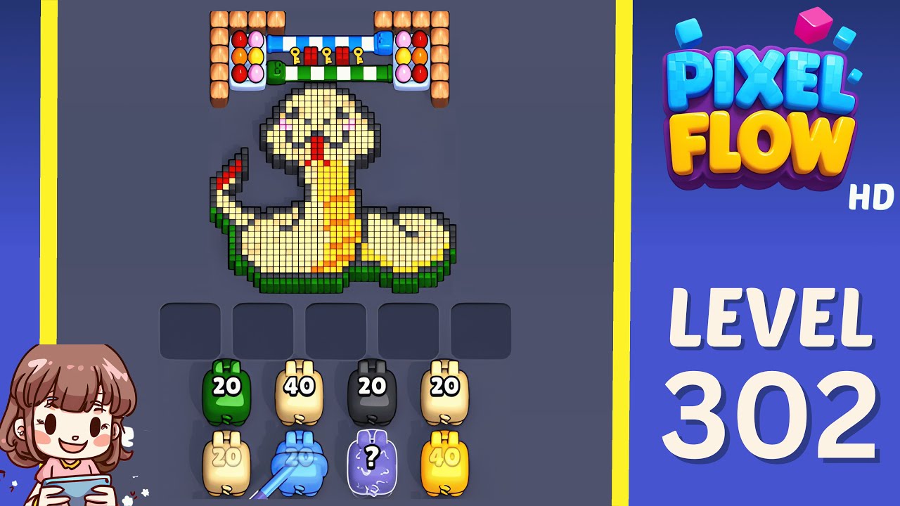 Pixel Flow Level 302 Solution Walkthrough - YouTube
