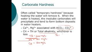 ENE 480 Hardness and alkalinity review