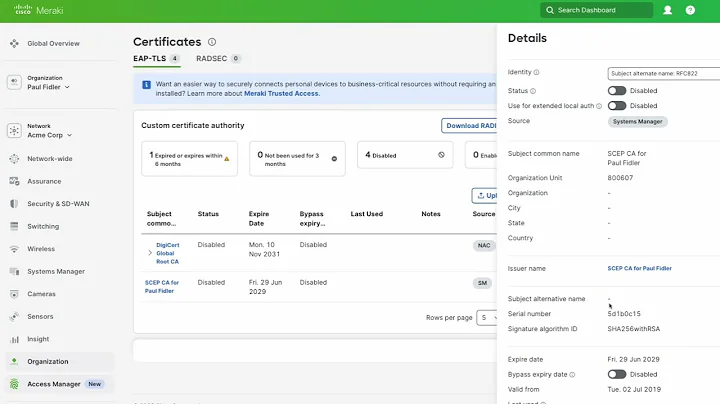 Access Manager - Certificate Configuration