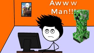 Creeper Aww Man Stickman Animated Short Meme.