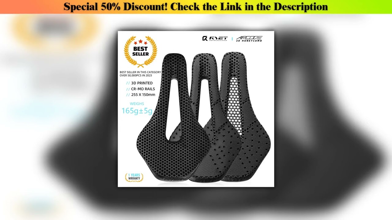 Limited RYET 3D Printed Bike Saddle Ultralight Carbon Fiber Hollow Comfortable Breathable MTB Grave