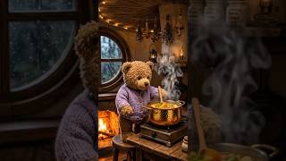 A Rainy Day in the Mushroom House 🍄🌧️#rainyday #rain #shorts #teddy