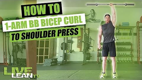 How To Do A SINGLE ARM BARBELL BICEP CURL TO SHOULDER PRESS | Exercise Demonstration Video and Guide
