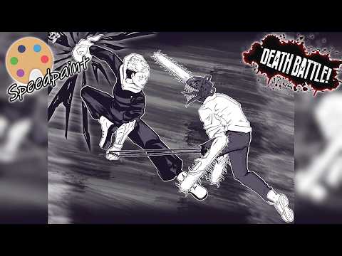 DEATH BATTLE! Speedpaint: Yuji vs Denji (Jujutsu Kaisen vs Chainsaw Man) Fight Artwork