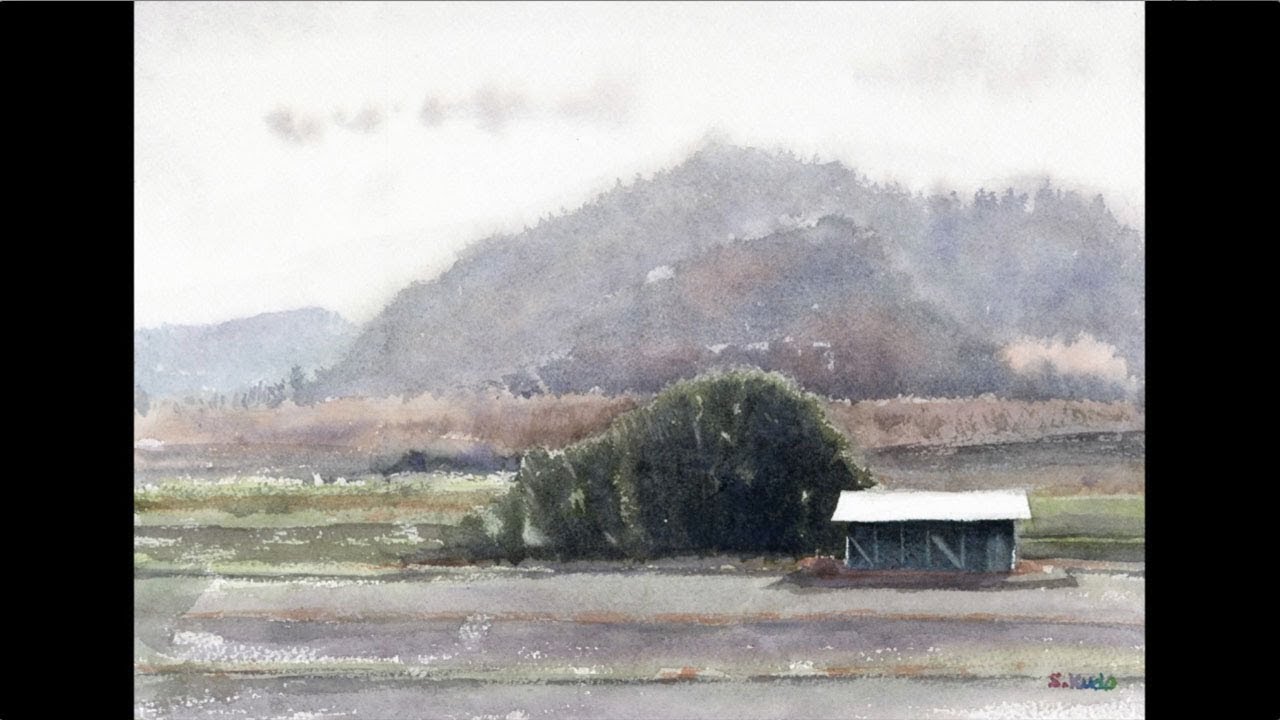 Countryside / watercolor 田園風景 / 水彩 - YouTube