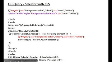 JQUERY SELECTOR WITH CSS DEMO TAMIL