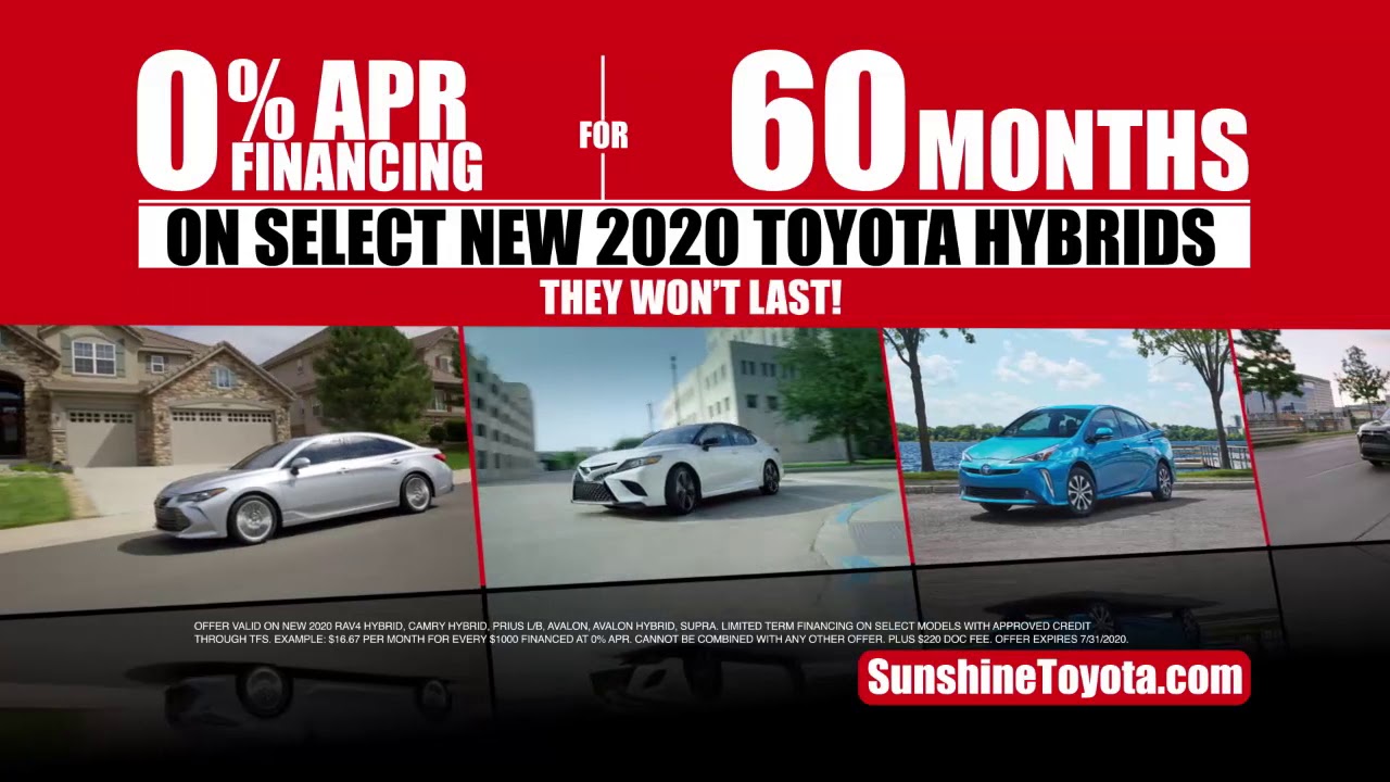 Sunshine Toyota - "0% APR For 60 Months On Select New Toyota Hybrids ...