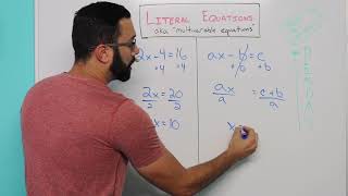 Literal Equations(multi-variable equations)