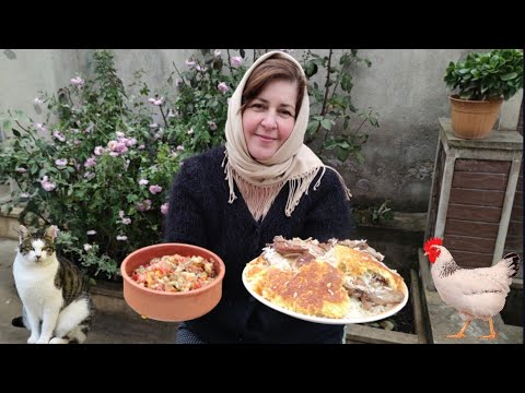 Дошеме плов из домашней курицы . Азербайджанская кухня. Döşəmə plov.