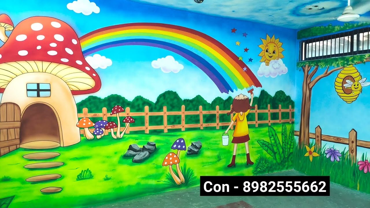 School Wall Painting Designs School Wall Decoration Ideas Con 