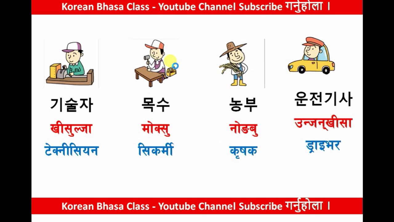 कोरियन मिनीङ with Listening | 직업  JOBS || Chapter 6 || Study Tips