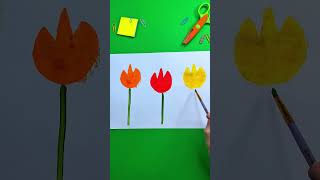 Potato Stamp Art – Make Flowers with Paint! 🥔🎨🌸 #DIY #stamp #kidsart