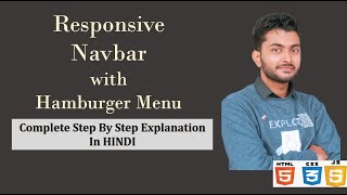 How to make responsive Navbar with Hamburger Menu using HTML, CSS, & JavaScript