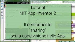 Tutorial - Il componente Sharing di MIT App Inventor , funzione condividi di Android screenshot 1
