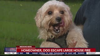 Dog wakes up homeowner as fire tears through Orange County home