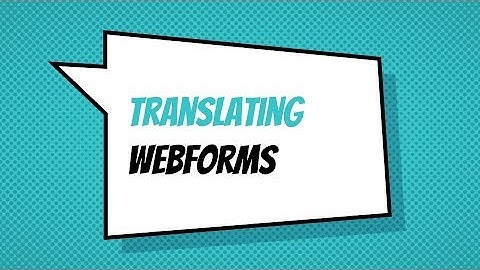 Translating webforms