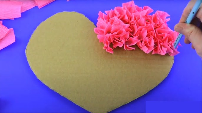 DIY -Tissue Paper Puffy Heart -Valentine's Window Decoration - Easy Craft  Project -Craft Work 