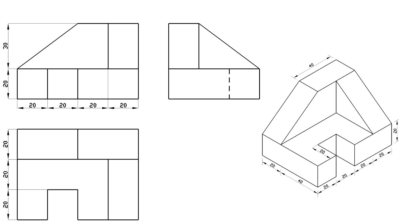 Engineering Drawing Isometric And Orthographic 46 - YouTube