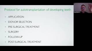 Intro to autotransplantation of developing teeth CDE presentation facilitated by UDA