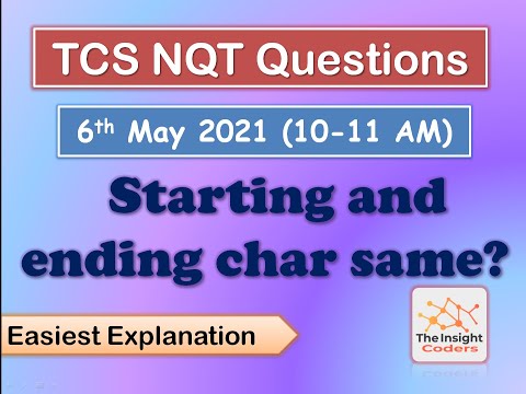 6 May TCS NQT Coding Questions with Solutions | 10-11 AM | Same Starting and Ending Value | Python