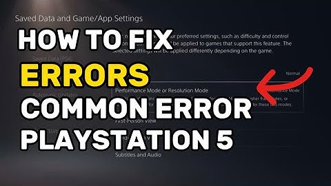 How To Fix Common PS5 Error ? PlayStation Error Fix 2024