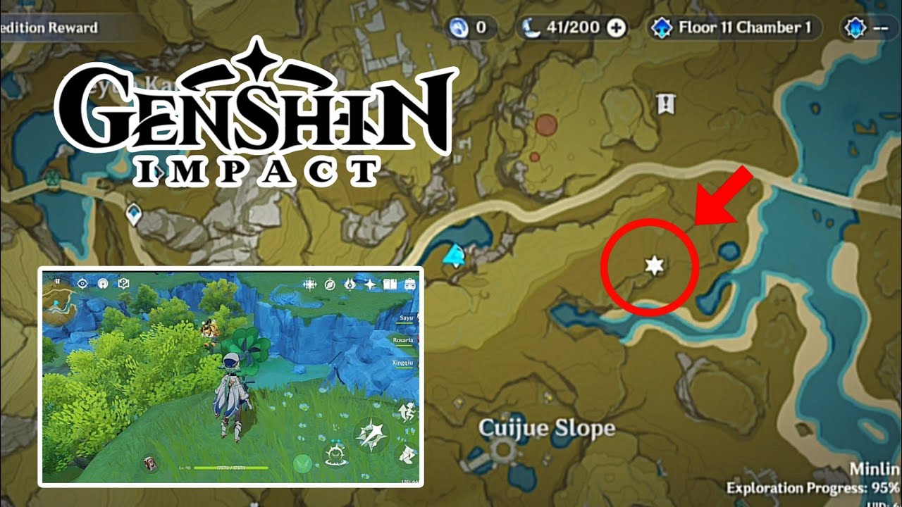 Common Chest at the Top side of Cuijue Slope | Genshin Impact update 6.1 version 