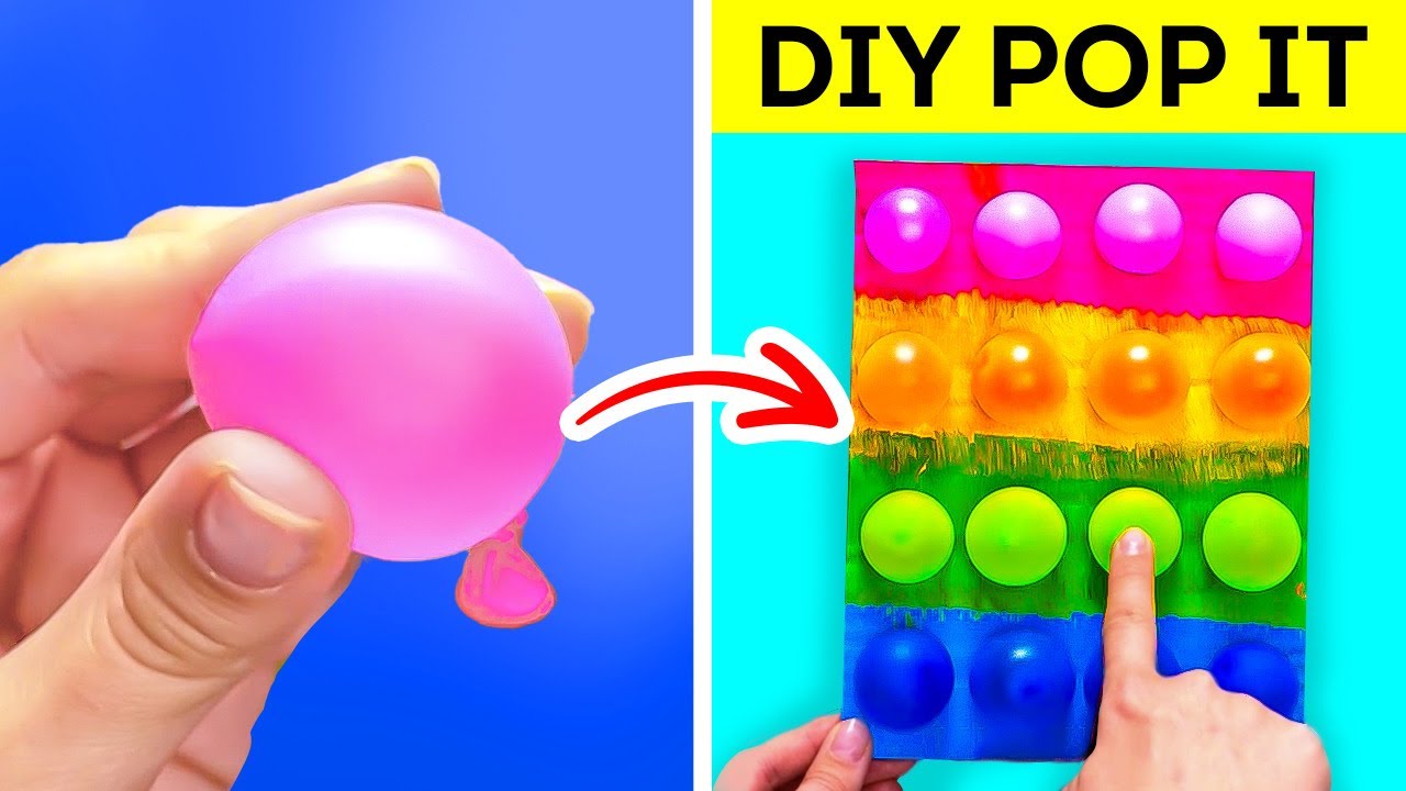 Hacks with Balloons and Pop It Fidget toys