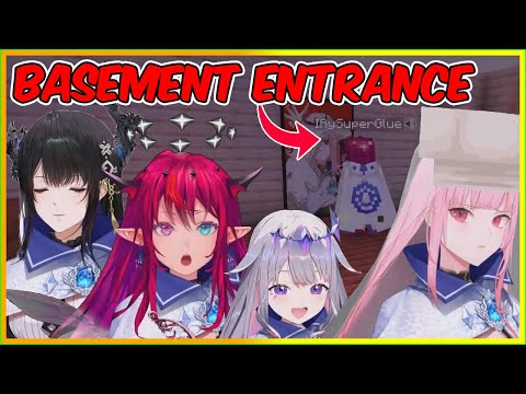 Calli is showing off her secret basement to Hot Pink One, Bijou is eavesdropping on them【HololiveEN】