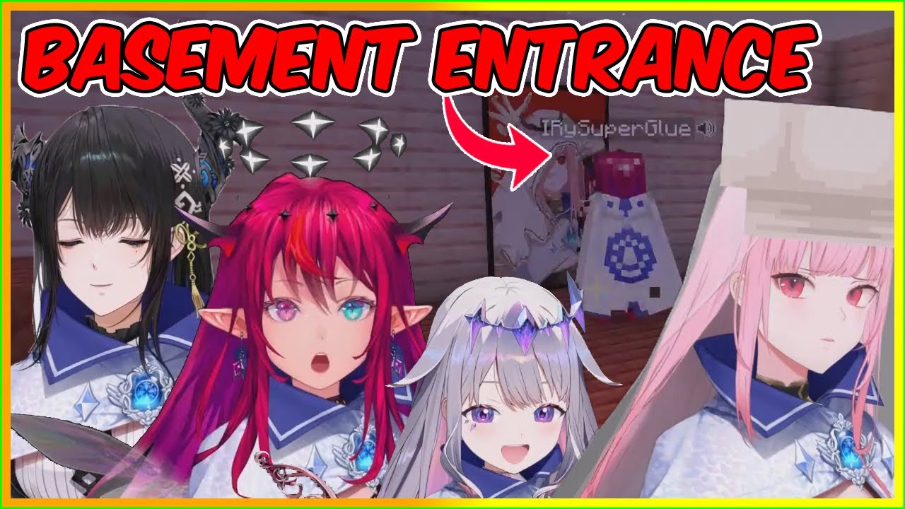 Calli is showing off her secret basement to Hot Pink One, Bijou is eavesdropping on them【HololiveEN】