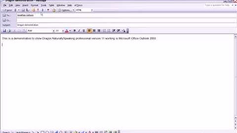 Dragon NaturallySpeaking Version 11 in Microsoft Outlook 2003