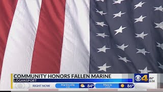 Thousands pay respects to fallen Logansport Marine during procession, visitation