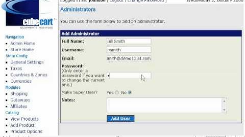 How to manage admin personnel in CubeCart - CubeCart (cube cart) Video Tutorials