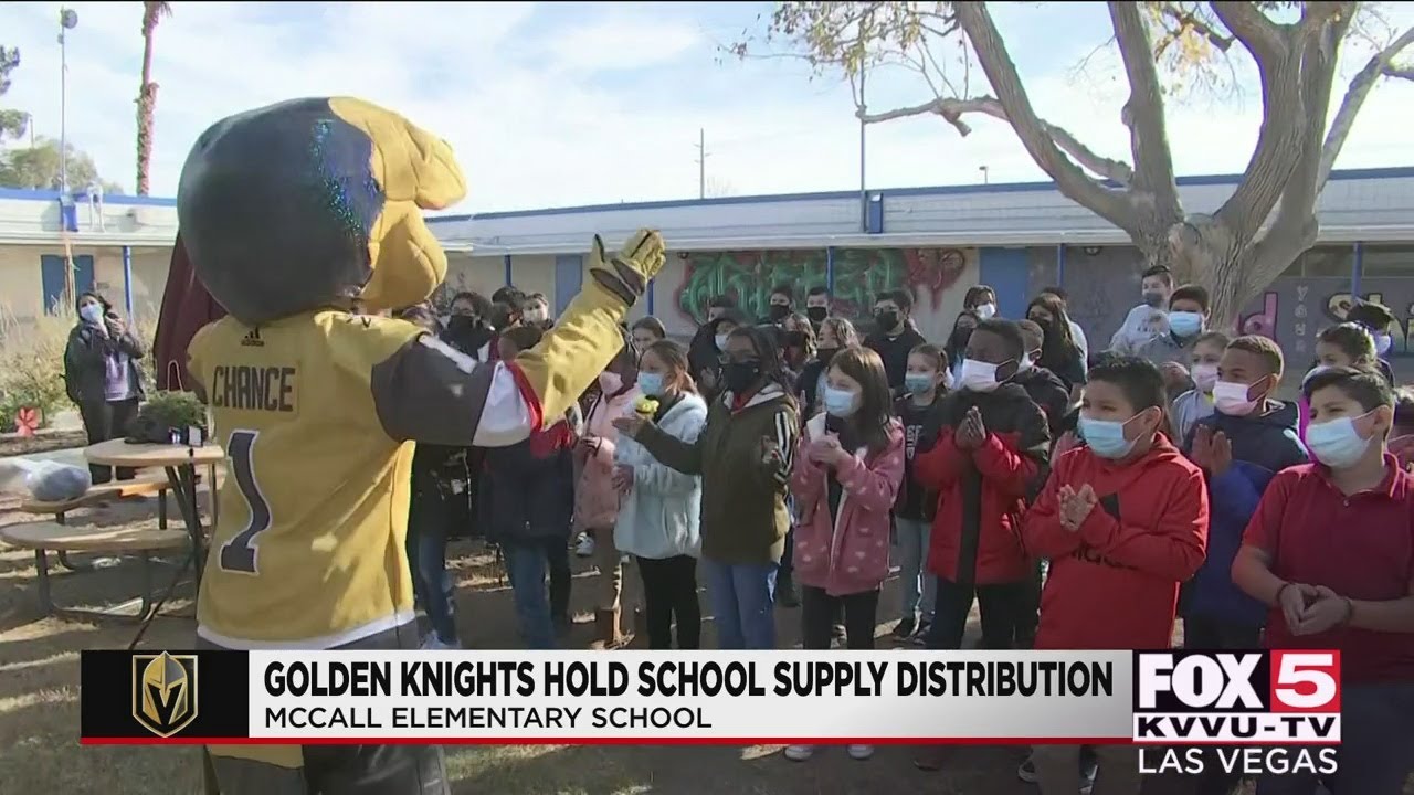 Golden Knights surprise students at McCall Elementary with school supplies