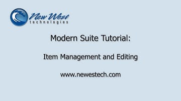 Modern Suite Tutorial Video: Inventory Item Management and Editing