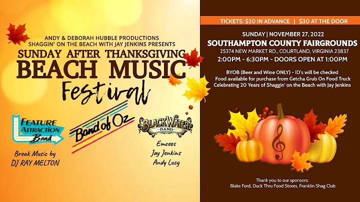Sunday after Thanksgiving Beach Music Festival 2022