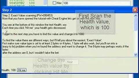 Cheat Engine Tutorial Step 2