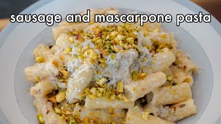 Mascarpone and Sausage Pasta with Pistachio