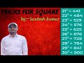 Any Two Digit number ko Square krne ka Trick.किसी भी दो अंकों की संख्या को वर्ग करने की एक विधि।.